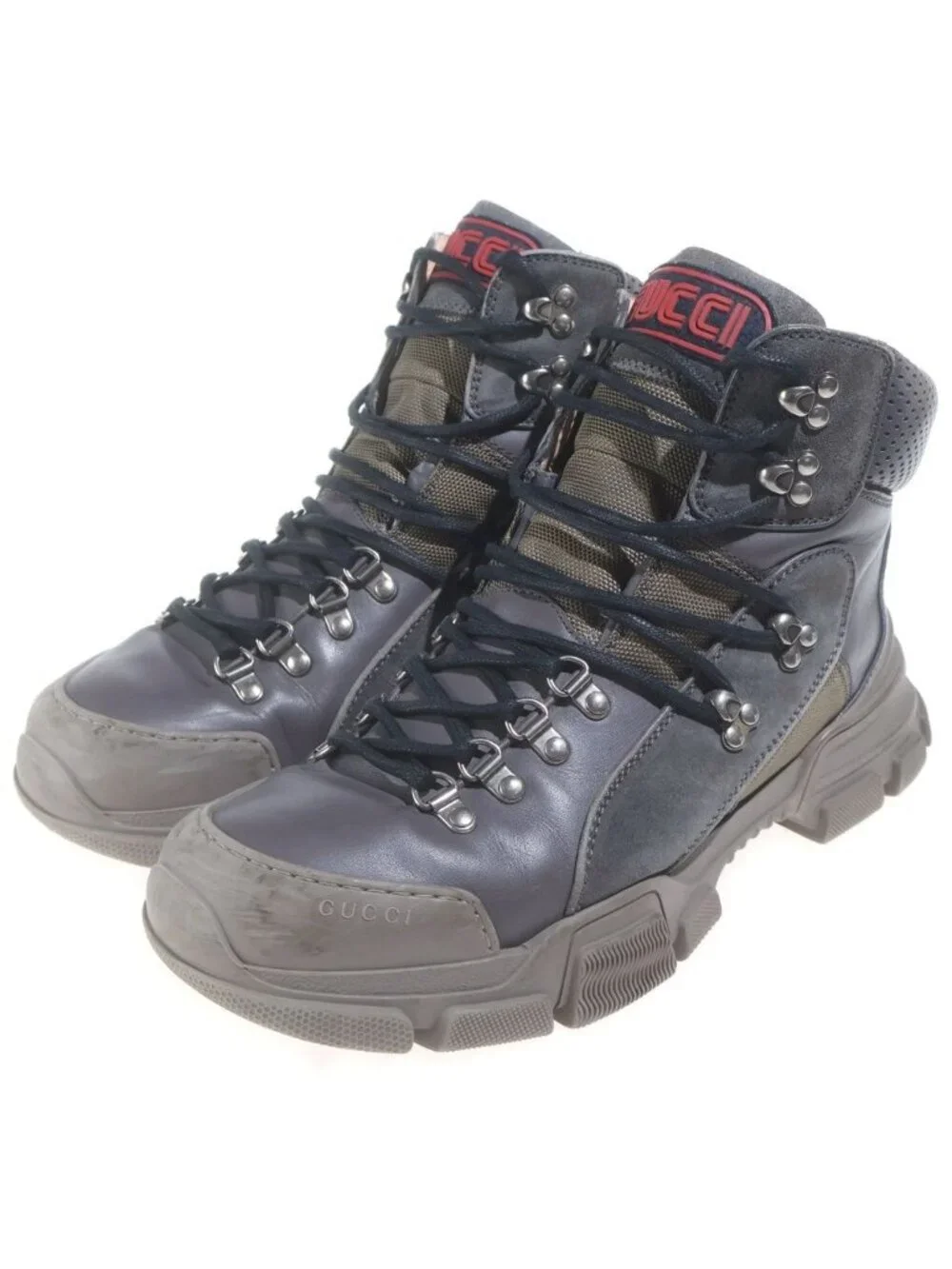 Gucci Flash Trek GG Cabas High Cut Sneakers Trekking Boots Brown